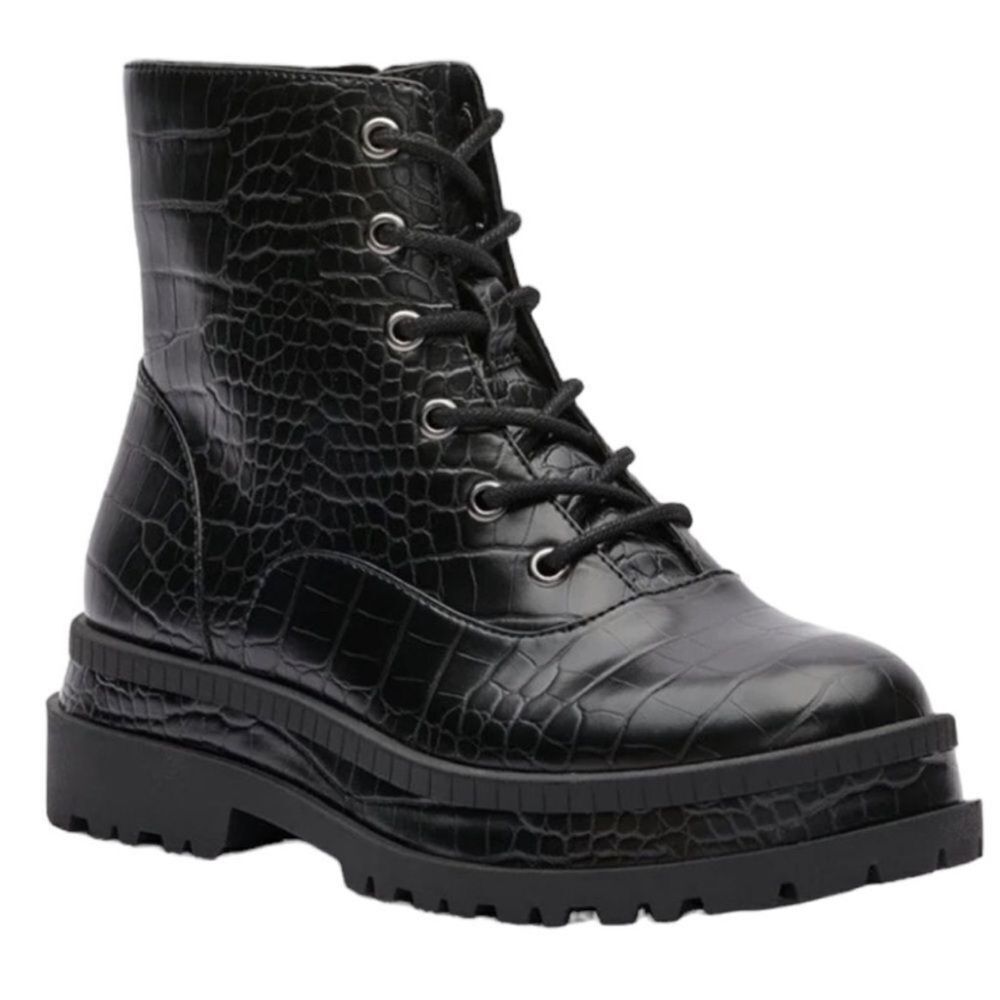 NWOT - Jessica Simpson Black Combat Boots with Zipper - Enita 8M